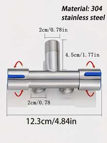 304 Stainless Steel Dual Control Angle Valve, 1 Inlet 2 Outlet Washing Machine Dual Outlet Faucet, 3-Way Valve, 1 Inlet 2 Outlet Dual Control Toilet And Washing Machine Angle Valve, G1/2 Interface, Suitable For Kitchen, Bathroom, Laundry Room And Home Bathroom, Essential Modern Home Accessory, Ideal Choice For Holiday Gifts And Home Renovation - Multicolor - View 4