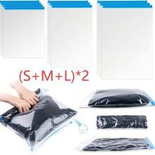 6pcs Roll-Up Travel Vacuum Storage Bags, Lightweight Reusable Space-Saving, Clothing Storage Bags, Suitable For Suitcases Travel Bags Organization, Cruise Trips Home Closet Dual Use, Travel And Home Essential - Clear - View 18