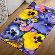 1件裝 花卉圖案印花矽藻土廚房地墊 吸水廚房地板墊 洗手槽前墊 適用於廚房、浴室、玄關、走道、洗衣房與居家裝飾 - 彩色 - 查看 5