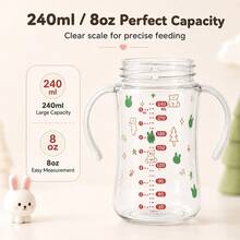 1 buah Botol PP 240ml/8oz, Mudah Digenggam, Tahan Panas, Ringan, Cocok untuk Botol Kelinci Lucu untuk Anak Kecil - MultiWarna - View 3