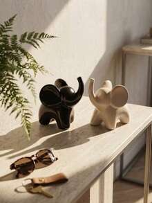 1pc Modern Minimalist Resin Elephant Figurine, Suitable For Home And Office Desk Decor | Great Gift For Halloween, Christmas, Easter, Thanksgiving And Other Holidays - Multicolor - View 7