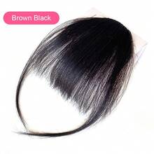 Human Hair Air Bangs With Sideburns Natural Black Color Bangs Clip In Hair Extension Beginner Friendly Real Easy To Wear Clip On Fringe Bangs With Nice Net - Multicolor - View 11