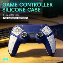 Suitable For Playstation 5 Gamepad Dust-Proof Silicone Cover 5 Competitive Rocker Cap Set Non-Slip Wear-Resistant Textured Handle Cover,1 Controller Case +2 Thumb Grip Covers +1 Sticker - View 8
