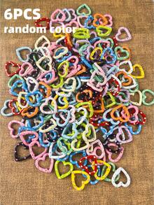 20/10 buah Gesper Cincin Hati Kartun Warna Acak yang Dapat Diatur, Cocok untuk Perhiasan, Pakaian, DIY Liburan, Aksesoris Gantungan Kunci, Lukisan Cakar Kucing - Gantungan kunci berbentuk hati - View 12