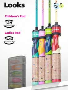 HASIDA Candy Light Version Parent-Child 1.2/1.68M Ceramics Guide Solid Tip Cork Handle Fishing Rod - Green - View 2