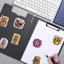 50 Stickers Of Grotesque Little Monsters' Graffiti - Waterproof Vinyl, Suitable For Laptops, Water Bottles, Notebooks, Suitcases, Etc. - Cute Cartoon DIY Scrapbook Gift - Alien - View 6