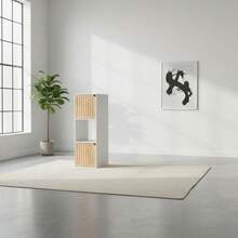 KIWI MOBLEKIT | Wooden Shelves For Storage And Decoration, Cube Or Rectangular Models With Door Or Drawer Options, Modern Auxiliary Furniture For Living Room, Bedroom Or Office - 三格書架 30x29x87.5 公分 白色 - 查看 6