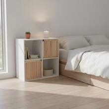 KIWI MOBLEKIT | Mensole in Legno per Stoccaggio e Decorazione, Modelli a Cubo o Rettangolari con Opzioni di Porte o Cassetti, Mobili Ausiliari Moderni per Soggiorno, Camera da Letto o Ufficio - Libreria a 4 scomparti, 58,5x29x59 cm, bianca. - Visualizzare 2