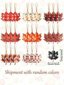 3/6/9pcs Random Color Cute Felt Autumn Leaf Tree Decor, Thanksgiving Leaf Pumpkin Hanging Ornaments, Suitable For Baby Shower And Home Decoration - Multicolor - View 3