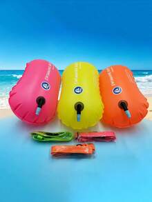 1pc Blue Handle Transparent Thickened Inflatable Swim Ring, White And Blue Buoyancy Pool Float, Cute Photo Prop, Suitable For Adult Women, Summer Beach Pool Outdoor Essential Accessory, Swim Ring, Beach Essential - Multicolor - View 10