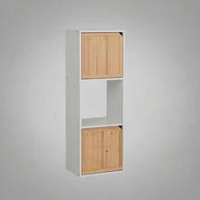 KIWI MOBLEKIT | Wooden Shelves For Storage And Decoration, Cube Or Rectangular Models With Door Or Drawer Options, Modern Auxiliary Furniture For Living Room, Bedroom Or Office - 三格書架 30x29x87.5 公分 白色 - 查看 5