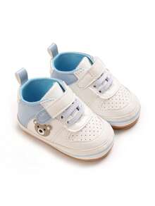 Fashion Korean Style Unisex Infant Sports Shoes, Soft Rubber Sole, Anti-Slip, Pre-Walker Shoes For 0-1 Year Old Infants - White - View 1