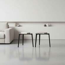 KIWI MOBLEKIT | Wooden And Metal Side Tables For Living Room Or Bedroom, Modern Functional Tables With Different Shapes And Heights, Fixed Or Folding Options For Home - Negra 48 公分 – 梯形 - 查看 7