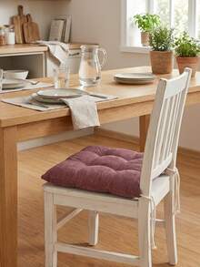 Made In Turkey Cushion 40*40 For Office & Garden & Kitchen Soft With Tie - Burgundy - View 3