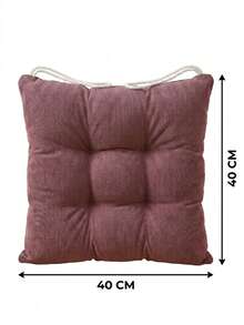 Made In Turkey Cushion 40*40 For Office & Garden & Kitchen Soft With Tie - Burgundy - View 5