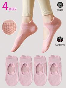 2/4 Pairs Women's Comfortable Pilates Yoga Socks, Sports Socks, Ballet Socks, Multi-Color Options, Suitable For All Seasons - Multicolor - View 19