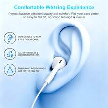 FCV 1 buah Earphone In-Ear Berkabel untuk iPhone 14 Pro, Antarmuka Lightning, dengan Kontrol Jarak Jauh Terintegrasi untuk Musik, Panggilan, dan Volume, Kompatibel dengan iPhone 14/13/12/11/XR/XS/X/8/7/Pro Max, Panjang Kabel 40 kaki - View 5