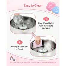 Cotton Candy Machine Commercial, 1000W Electric Candy Floss Maker, Easy Use With 15 Inch Stainless Steel Bowl And Sugar Scoop, Makes Hard Candy For Home Kids Birthday, Family Party, Blue - US A Type Plug(110-127V) - View 6