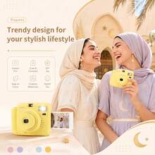 Popoto Instant Camera Set, Includes Selfie Mirror And Camera Storage Bucket Bag, Compact And Portable Essential For Travel, Auto Exposure Built-In Flash, Center-Axis Viewfinder For Offset-Free Photos, Capture Beach Sunset, Summer Party, Graduation Prom Unforgettable Moments (Battery Not Included) - View 10