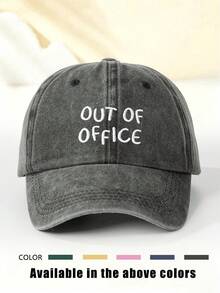 1件女款刺繡 OUT OF OFFICE 水洗棒球帽，時尚軟頂可調節帽子，防曬透氣戶外帽，適合戶外運動、露營、旅行、度假的假期禮物 - 棒球帽 - 查看 16