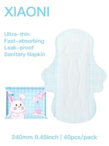 XIAONI 240mm Ultra-Absorbent Sanitary Pads, 40pcs Leak-Proof Menstrual Pads, Ultra-Thin Breathable Sanitary Pads With Wings - View 3