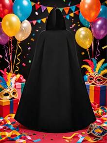 Men's Medieval Renaissance Carnival Party Cosplay Cape Stage Performance Costume - Black - View 2