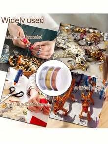 100m Metal Wire DIY Beading Threading Wire, Handmade Hair Clip Wrapping Wire, Jewelry Weaving Shaping Floral Wrapping Wire, Bead Stringing Wire, Gold Handmade Jewelry Making Wire - Multicolor - View 6