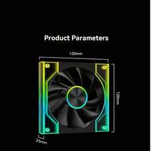 Panoramic Lens ARGB Case Fan, Low Noise Hydraulic Bearing With Anti-Vibration Pad Design, Temperature Control Computer Cooling Fan - 查看 10