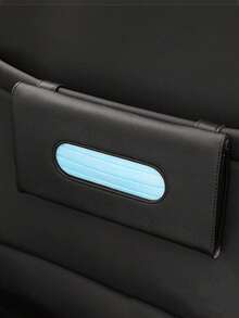 1pc PU Car Sunshade Makeup Pad Swab Storage Box, Car Tissue Holder, Portable Car Tissue Box - A - View 5