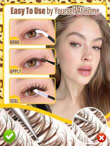 252 Clusters D Curl Natural False Eyelashes Lash Cluster Set 9-16mm With Natural Lash Clusters D Curl - DIY Lash Extension Kit Single Lash Cluster Set Thin Invisible Lash Band - D - 查看 8