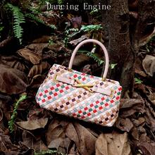 Dancing Engine Fashionable Handmade Woven Tote Bag Women's Handbag Wallet Luxury Designer Shoulder Bag - Multicolor - View 4