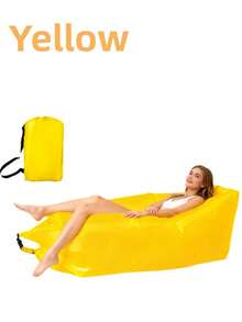 1pc Portable Foldable Inflatable Sofa, Single Person Slouchy Inflatable Lounge Chair, Lightweight Outdoor Inflatable Sofa, Suitable For Nap, Music Festival, Camping, Picnic, Suitable For Yard, Beach, Park, Backyard And Home Gathering - Multicolor - View 10