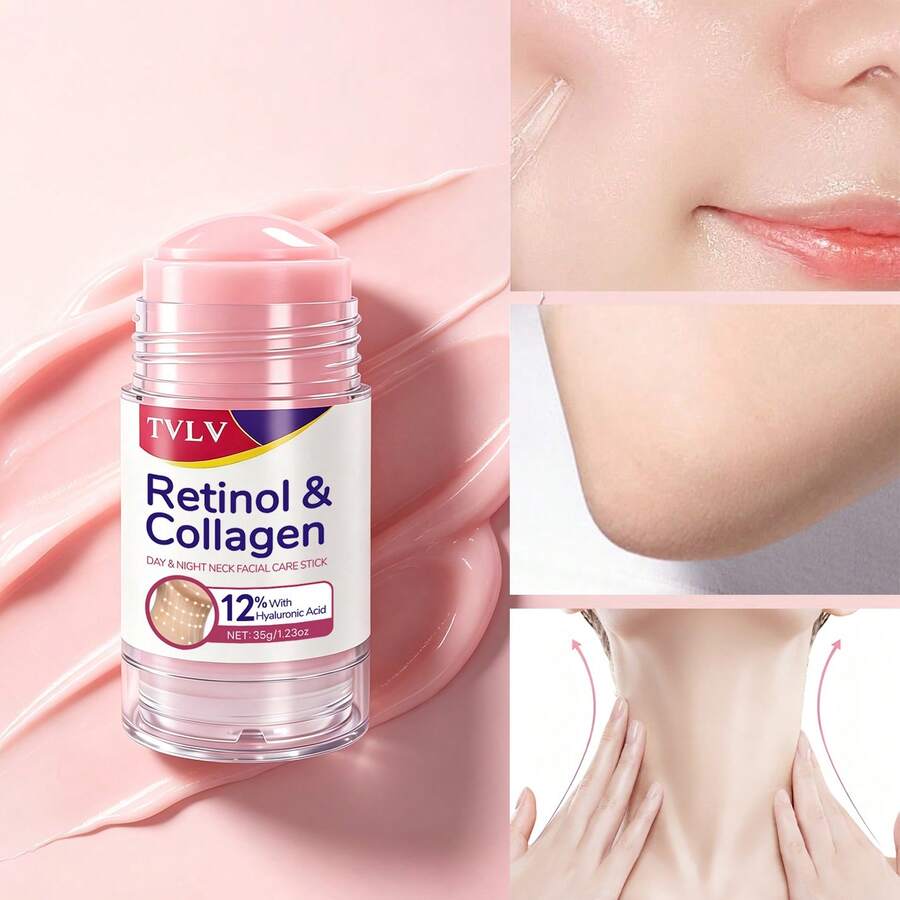 Neck Facial Care Stick, Day & Night, Retinol & Collagen, Deep Hydration, Anti-Aging, Whitening, Moisturizing, Firming, Lifting, Reducing Neck Lines, , Smooth Skin. - Multicolor - View 1