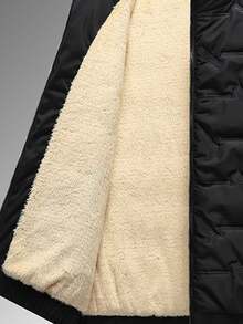 Men's Winter Solid Color Fashion Versatile Thermal Lined Vest - Black - View 4