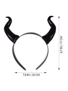 Black Devil Horns Headband, Gothic Style Devil Horns Headband, Halloween Cosplay Costume Hair Accessory, Party Photo Prop - Black - View 4