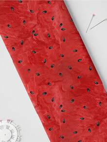1pc New Watermelon Print Quilted Polyester Fabric, Soft Slightly Stretchy, Pre-Cut 50x145/100x145/145x200cm, DIY Craft Fabric For Garment Making Doll Clothes Quilting Gift Wrapping Sewing Projects, Hand Wash Only - 06 Watermelon - View 15