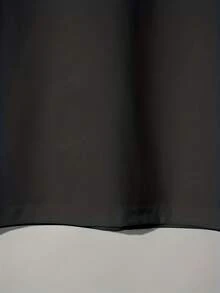 Men's Round Neck Solid Color Portrait English Pattern T Shirt - 黑色 - 查看 5