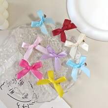 50件/56件 隨機女款髮夾 芭蕾風 Y2K 可愛女孩風 多色緞帶蝴蝶結髮夾 小髮夾 多巴胺編髮髮飾 - 彩色 - 查看 6