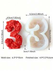 1pc Silicone Number Cake Mold, For Birthday Wedding Party Decoration, Suitable For Candles, Epoxy Resin, Soap, Plaster DIY Crafts, Anniversary, Mother's Day, Birthday Party - A - View 19