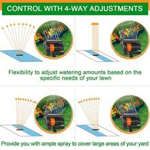 Adjustable Sprinkler Upgraded Adjustable Sprinkler For Lawns Yards And Gardens With 16 Nozzle Oscillating Heads - A - View 3