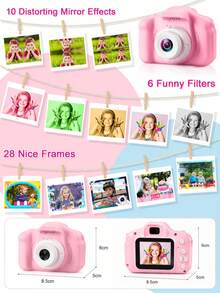 Kamera Digital Mini Anak-Anak, Kamera Selfie Layar HD 2 Inci, Perekaman Video & Fotografi 1080P, Kamera Kartun 8MP dengan Permainan Seru, Kamera Mainan Perjalanan Luar Ruangan Isi Ulang USB, Hadiah Natal dan Ulang Tahun untuk Anak Laki-Laki dan Perempuan - Kamera anak-anak - View 7
