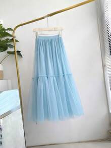 1pc Women's Long 2-Layer 90cm Black White Red Lake Blue Pink Champagne Tulle Petticoat Lolita Adjustable Voluminous Underskirt Soft Girl Puff Skirt Cloud Skirt Tutu Skirt Wearable Long Skirt Lolita Decorative Skirt Tulle Skirt Bridesmaid Dress Bridal Gown Formal Underskirt Suitable For Wedding Banquet Performance Party Cosplay Decorative Skirt Stage Banquet Performance Skirt Dance Performance Skirt Festival Decorative Skirt - Multicolor - View 14
