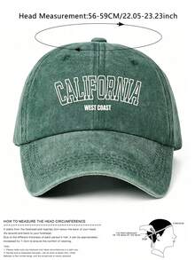 BONNY BOOM 1/2件刺繡CALIFORNIA字母棒球帽，中性復古水洗卡車帽，Y2K戶外防曬可調節帽，適合春/秋季旅行度假禮物，適用於朋友、家人、父親節、母親節、開學季、聖誕節、萬聖節、婚禮、嘉年華、海灘新娘婚禮用品、禮物、單身派對、旅行、老師、學生、度假禮物 - CALIFORNIA - 查看 9