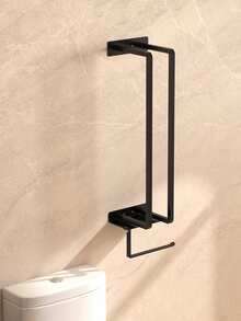 1pc Wall-Mounted Toilet Paper Holder, No-Drill Installation, Large Capacity, Space-Saving, Suitable For Bathroom Storage, Home Decor, Organization, Household Toilet Paper Holder - Multicolor - View 6