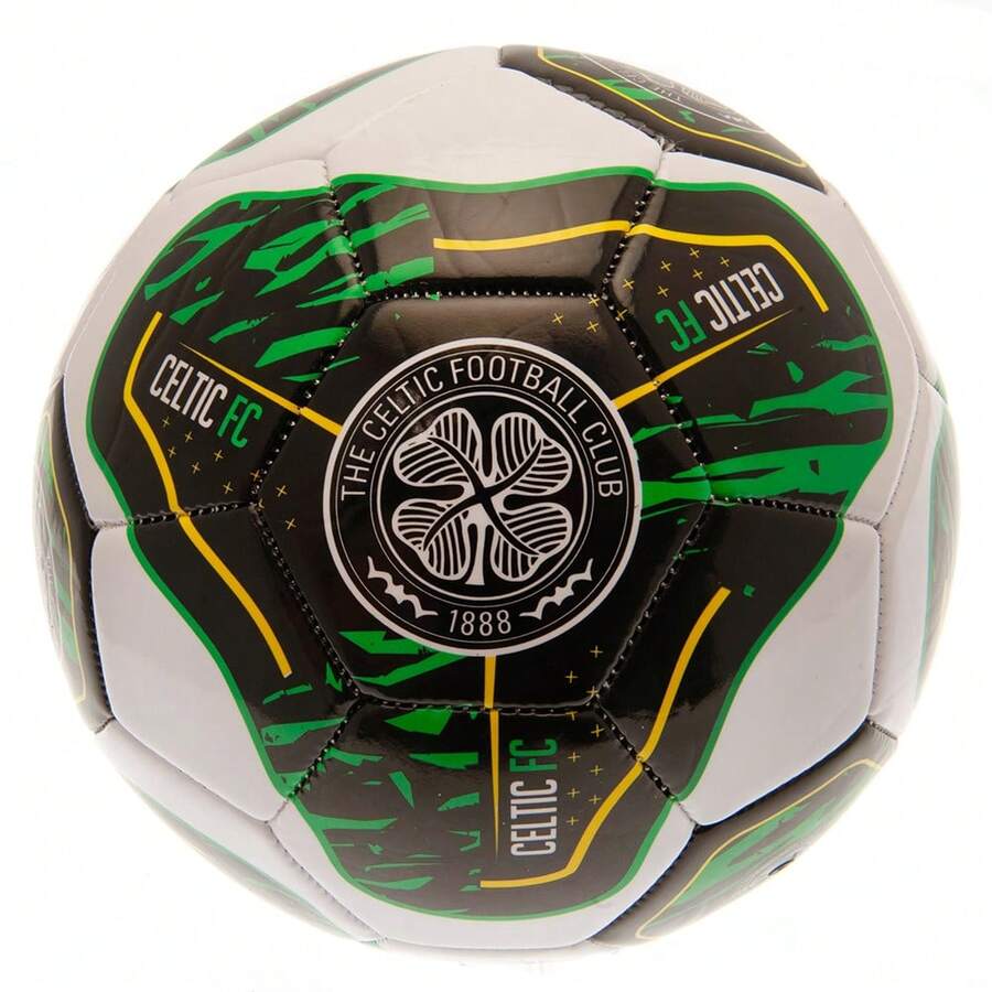 Celtic FC Tracer Training Football - White/Black/Green - View 1