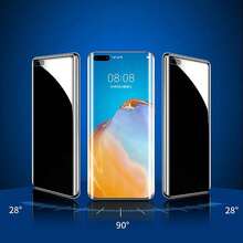 XINHONGYU 5片裝隱私全螢幕柔性水凝膠螢幕保護貼，相容 Galaxy S25/ S25 Plus/ S25 Ultra/ Galaxy S24 Ultra/ S23/ S22/ S21/ S20 Ultra/ S22plus/ S22ultra/ S23plus/ S24plus（非鋼化玻璃） - 黑色 - 查看 2