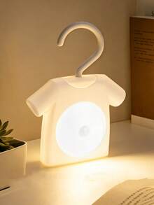 1pc Magnetic Hanging Clothes Shaped Motion Sensor LED Night Light, Bedside Auto Activate Sensor Lamp,Battery Powered, Attach To Metal Surfaces, Closet Cabinet Bedroom Hallway Indoor Decor Sensor Light - Clothes Hanger Lamp - View 7
