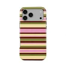 Bright Stripes 2-in-1 Film Handyhülle mattiert für iPhone 17 Air/16/15/14/13/12 Pro Max 14 15 16 17 Plus 11/X/Xsmax/Xr/7/8/Se verdickte doppelschichtige stoßfeste Schutzhülle anti-vergilbend und leuchtende Farben - Weiss - Übersicht 1