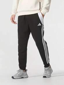 Adidas TIRO24 SWPNT春秋男子足球運動休閒訓練長褲 - 黑與白 - 查看 6