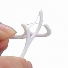 Fio Dental Em Formato De Arco Ultra Fino Kit Com 1 caixa (50 unidades) 1Polietileno Durável Limpeza Dentária Completa - Branco - Visão 4